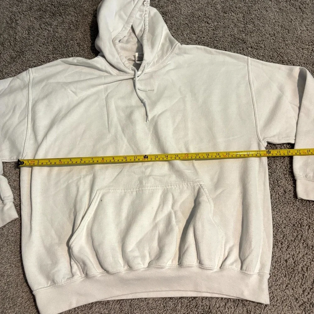 Gildan Heavy Blend Hoodie XL White Blank Pullover Sweatshirt Cotton Poly - Picture 6 of 9
